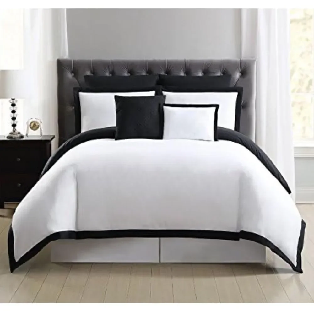 NWT‎ Queen Hotel Border duvet cover set